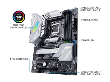ASUS PRIME Z490-A LGA 1200 (Intel 10th Gen) Intel Z490 SATA 6Gb/s ATX Intel Motherboard (14 DrMOS Power Stages, Dual M.2, Intel 2.5Gb Ethernet, USB 3.2 Front Panel Type-C, Thunderbolt 3 Support, Aura Sync RGB)
