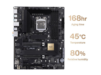ASUS ProART Z490-CREATOR 10G LGA 1200 Intel Z490 SATA 6Gb/s ATX Intel Motherboard (12+2 Power Stages, DDR4 4600, 10G LAN Card, 2.5G Intel LAN, Thunderbolt 3 Type-C, M.2, USB 3.2 Gen 2)
