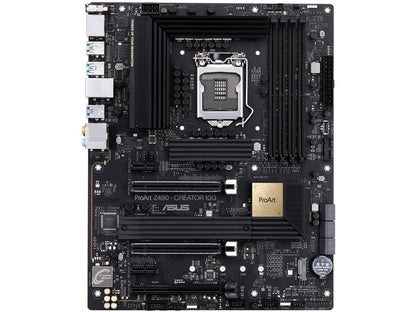 ASUS ProART Z490-CREATOR 10G LGA 1200 Intel Z490 SATA 6Gb/s ATX Intel Motherboard (12+2 Power Stages, DDR4 4600, 10G LAN Card, 2.5G Intel LAN, Thunderbolt 3 Type-C, M.2, USB 3.2 Gen 2)