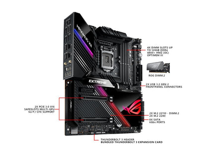 ASUS ROG MAXIMUS XII EXTREME (WiFi 6) LGA 1200 Intel Z490 SATA 6Gb/s Extended ATX Intel Motherboard (16 Power Stages, Quad M.2, 10Gbps & Intel 2.5Gb LAN, Bundled Fan Extension Card II & ThunderboltEX 3-TR Card, 2" Livedash OLED)