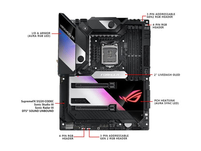 ASUS ROG MAXIMUS XII FORMULA (WiFi 6) LGA 1200 Intel Z490 SATA 6Gb/s ATX Intel Motherboard (16 Power Stages, EK CrossChill III, 10Gbps & Intel 2.5Gb LAN, Triple M.2, 2" Livedash OLED, Aura Sync)