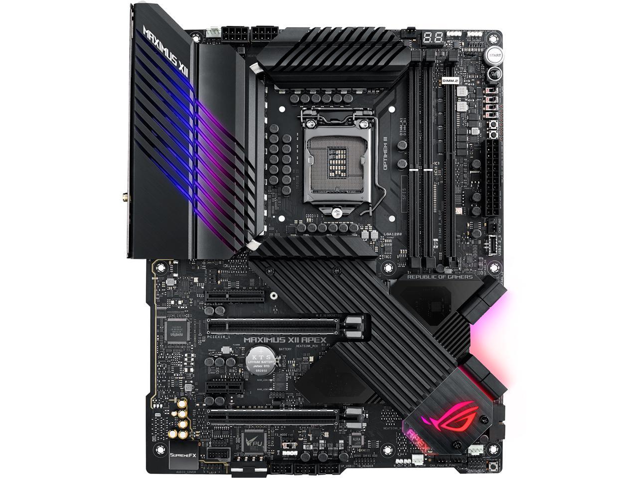 ASUS ROG MAXIMUS XII APEX (WiFi 6) LGA 1200 Intel Z490 SATA 6Gb/s ATX Intel Motherboard (16 Power Stages, DDR4 4800, Intel 2.5Gb LAN, DIMM.2, USB 3.2 Gen 2 and Aura Sync RGB)