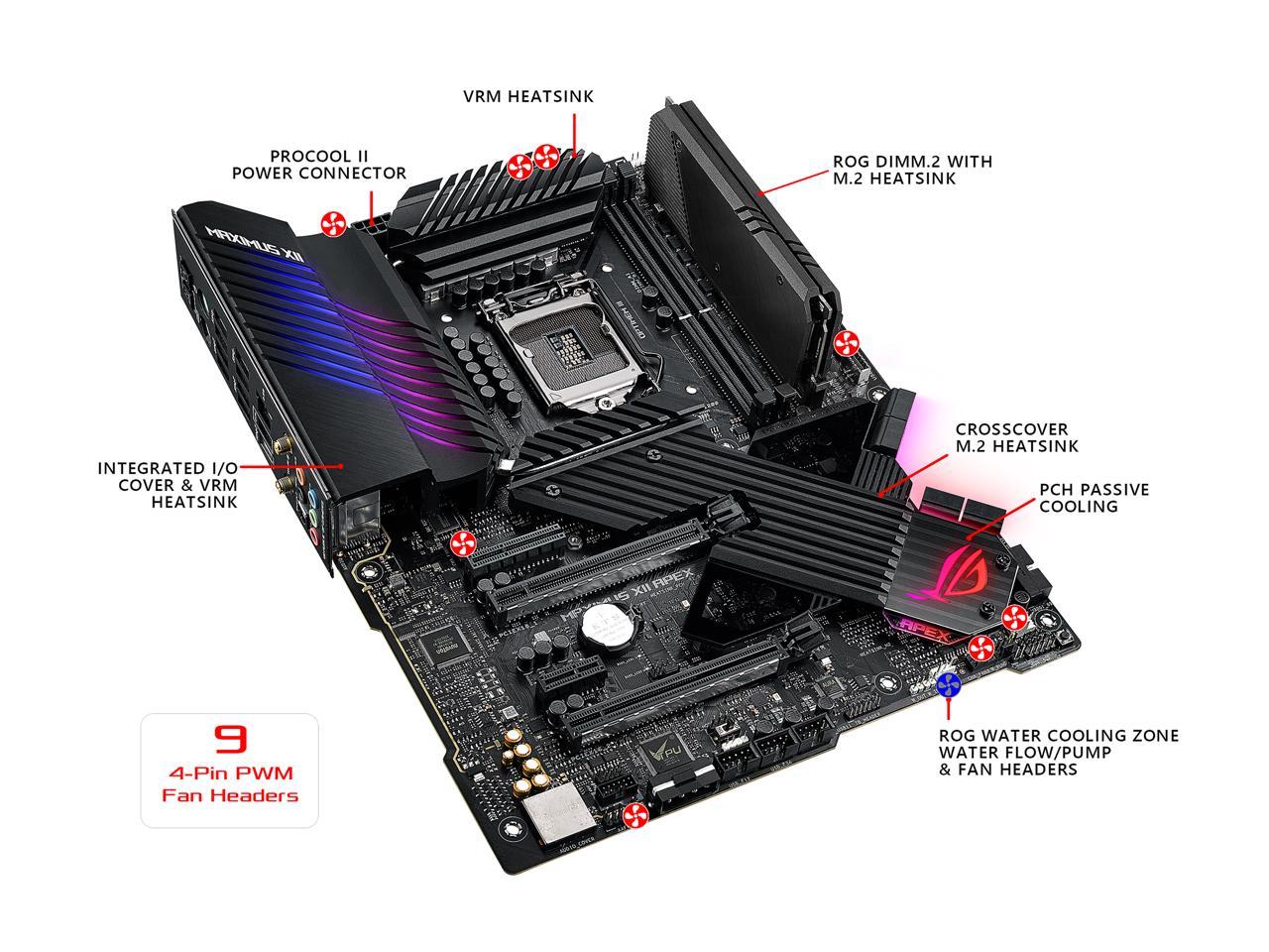 ASUS ROG MAXIMUS XII APEX (WiFi 6) LGA 1200 Intel Z490 SATA 6Gb/s ATX Intel Motherboard (16 Power Stages, DDR4 4800, Intel 2.5Gb LAN, DIMM.2, USB 3.2 Gen 2 and Aura Sync RGB)