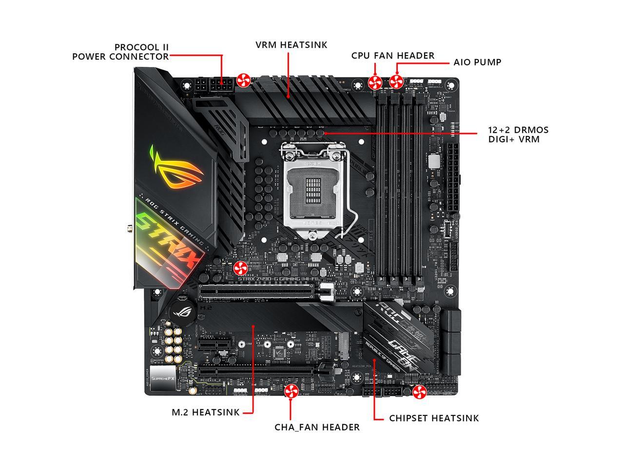 ASUS ROG STRIX Z490-G GAMING (WiFi 6) LGA 1200 Intel Z490 Intel Motherboard (12+2 Power Stages, Intel 2.5Gb Ethernet, Bluetooth v5.1 and AURA Sync)
