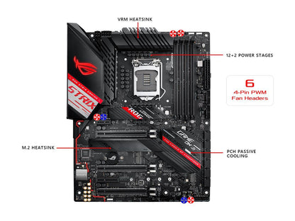 ASUS ROG STRIX Z490-H GAMING LGA 1200 (Intel 10th Gen) Intel Z490 SATA 6Gb/s ATX Intel Motherboard (12+2 Power Stages, DDR4 4600, Intel 2.5Gb Ethernet, USB 3.2 Gen 2, AURA Sync)
