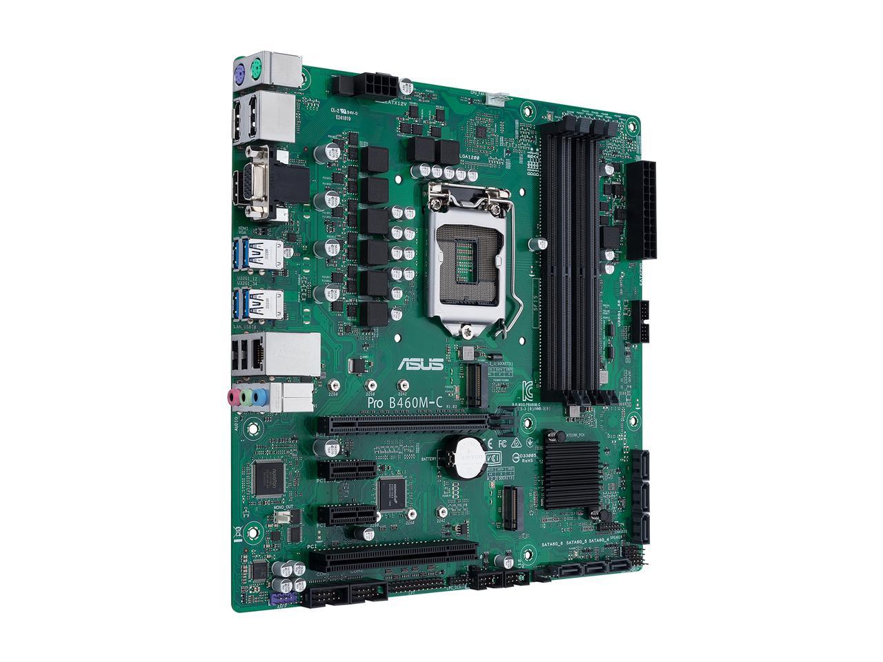 ASUS PRO B460M-C/CSM LGA 1200 Intel B460 SATA 6Gb/s Micro ATX Intel Motherboard