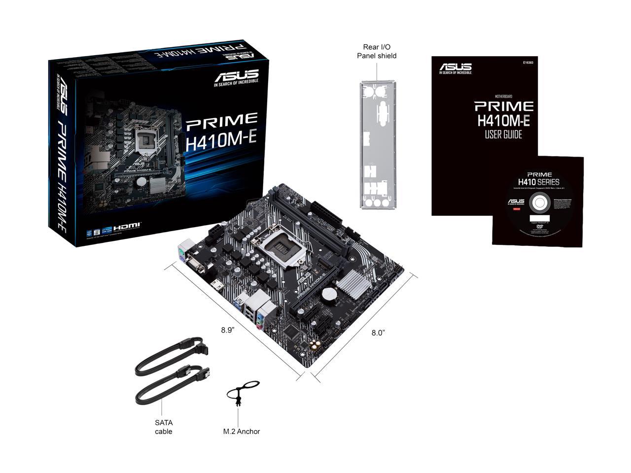 ASUS PRIME H410M-E LGA 1200 Intel H410 SATA 6Gb/s Micro ATX Intel Motherboard