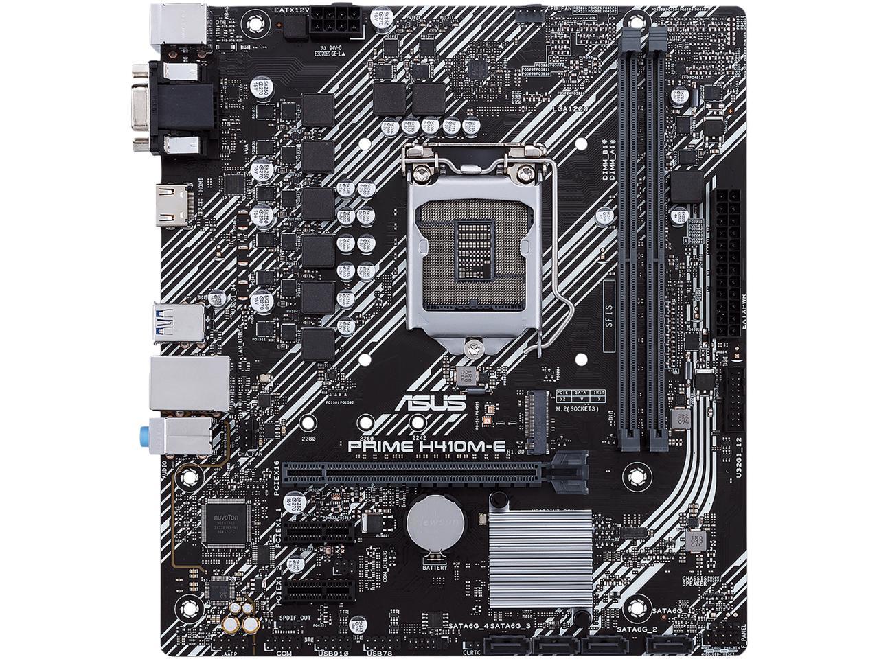 ASUS PRIME H410M-E LGA 1200 Intel H410 SATA 6Gb/s Micro ATX Intel Motherboard