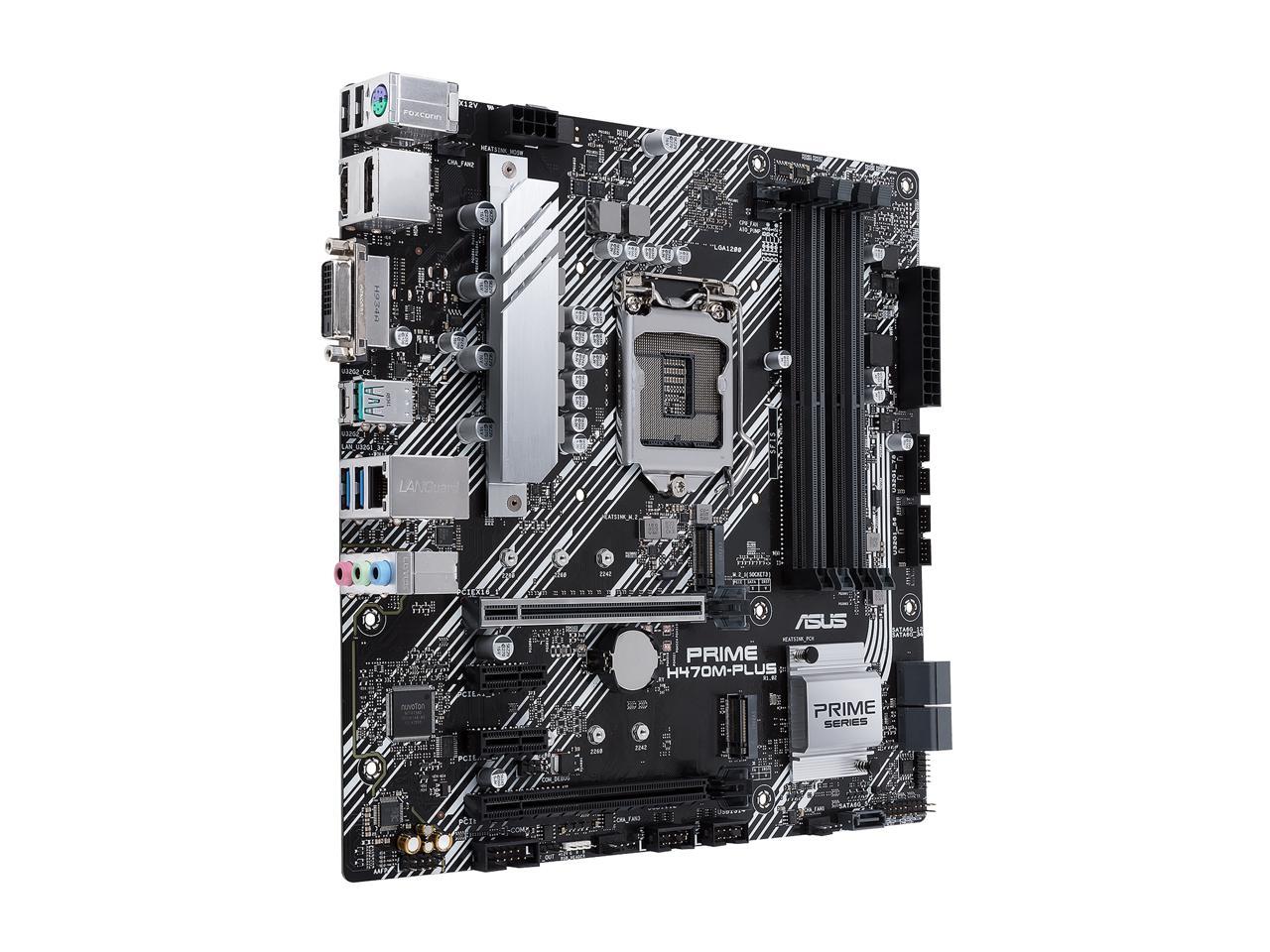 ASUS PRIME H470M-PLUS/CSM LGA 1200 Intel H470 SATA 6Gb/s Micro ATX Intel Motherboard