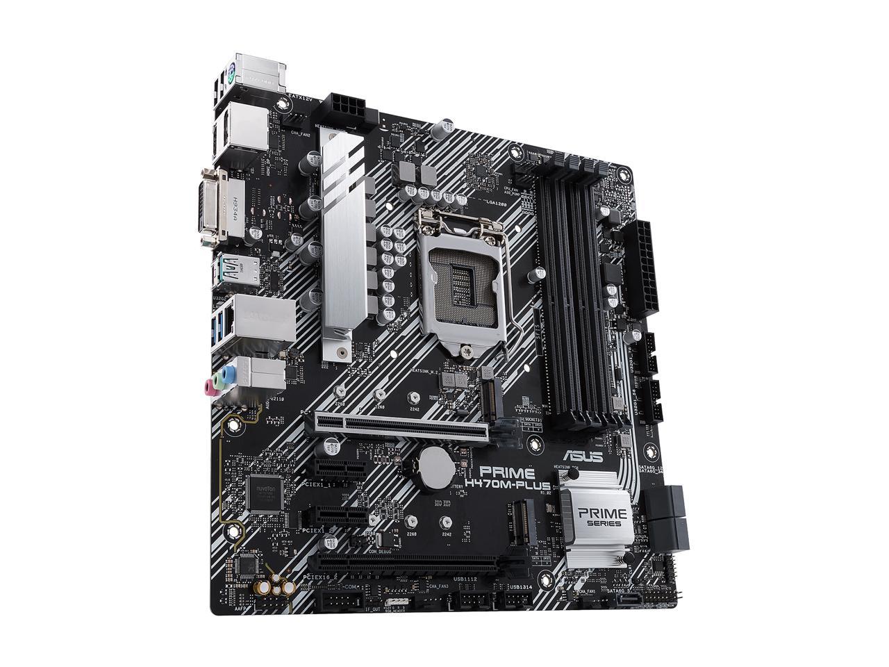 ASUS PRIME H470M-PLUS/CSM LGA 1200 Intel H470 SATA 6Gb/s Micro ATX Intel Motherboard