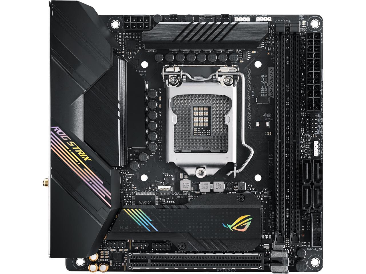 ASUS ROG STRIX H470-I GAMING LGA 1200 Intel H470 SATA 6Gb/s Mini ITX Intel Motherboard