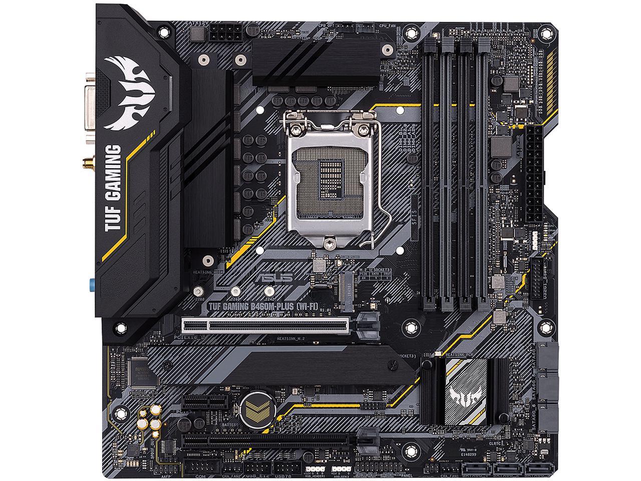 ASUS TUF GAMING B460M-PLUS (WI-FI) LGA 1200 Intel B460 SATA 6Gb/s Micro ATX Intel Motherboard