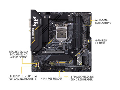 ASUS TUF GAMING B460M-PLUS (WI-FI) LGA 1200 Intel B460 SATA 6Gb/s Micro ATX Intel Motherboard