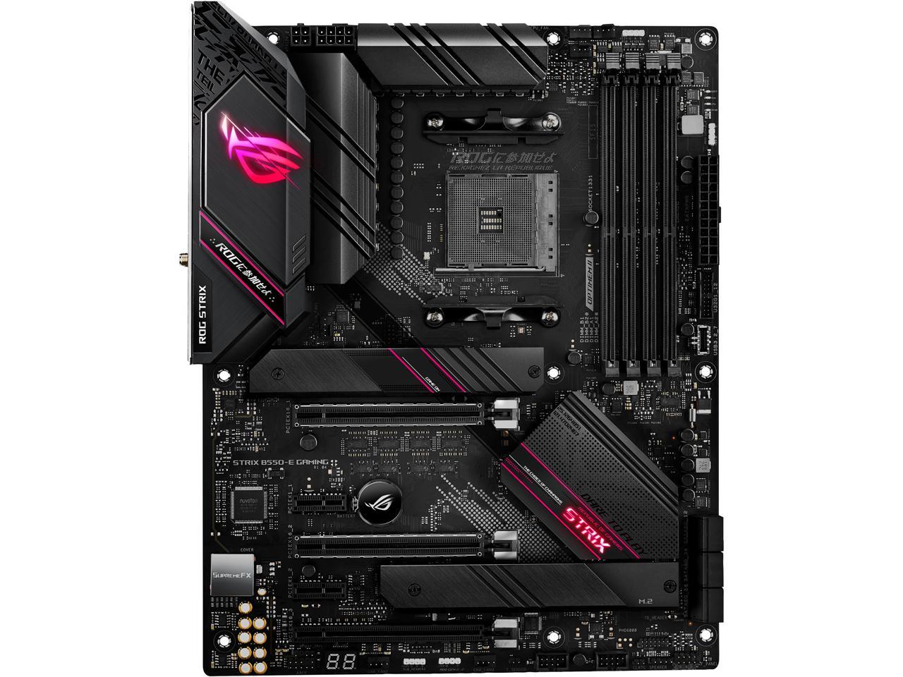 ASUS ROG Strix B550-E Gaming AMD AM4 (3rd Gen Ryzen) ATX Gaming Motherboard (PCIe 4.0, NVIDIA SLI, WiFi 6, 2.5Gb LAN, 14+2 Power Stages, Front USB 3.2 Type-C, Addressable Gen 2 RGB and AURA Sync)