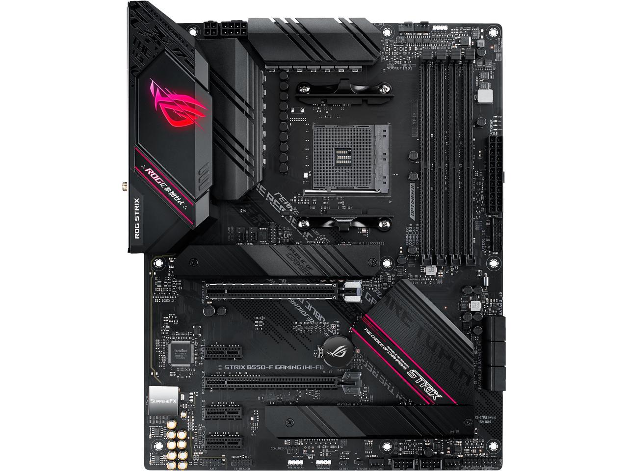 ASUS ROG Strix B550-F Gaming (WiFi 6) AMD AM4 (3rd Gen Ryzen) ATX Gaming Motherboard (PCIe 4.0, 2.5Gb LAN, BIOS FlashBack, HDMI 2.1, Addressable Gen 2 RGB Header and AURA Sync)