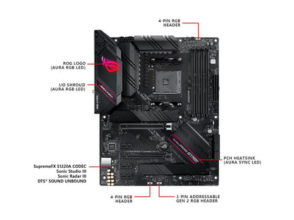 ASUS ROG Strix B550-F Gaming (WiFi 6) AMD AM4 (3rd Gen Ryzen) ATX Gaming Motherboard (PCIe 4.0, 2.5Gb LAN, BIOS FlashBack, HDMI 2.1, Addressable Gen 2 RGB Header and AURA Sync)