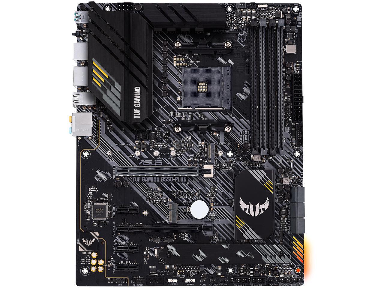 ASUS TUF GAMING B550-PLUS AMD AM4 (3rd Gen Ryzen) ATX Gaming Motherboard (PCIe 4.0, 2.5Gb LAN, HDMI 2.1, BIOS FlashBack, USB 3.2 Gen 2, Addressable Gen 2 RGB Header and AURA Sync)