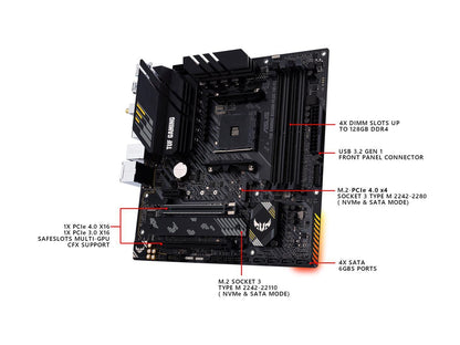 ASUS TUF GAMING B550M-PLUS (Wi-Fi) AMD AM4 (3rd Gen Ryzen) Micro ATX Gaming Motherboard (PCIe 4.0, 2.5Gb LAN, BIOS FlashBack, HDMI 2.1, USB 3.2 Gen 2, Addressable Gen 2 RGB Header and AURA Sync)