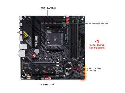 ASUS TUF GAMING B550M-PLUS AMD AM4 (3rd Gen Ryzen) Micro ATX Gaming Motherboard (PCIe 4.0, 2.5Gb LAN, BIOS FlashBack, HDMI 2.1, USB 3.2 Gen 2, Addressable Gen 2 RGB Header and AURA Sync)