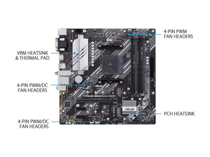 ASUS Prime B550M-A WiFi AMD AM4 (3rd Gen Ryzen) Micro ATX Motherboard (PCIe 4.0, WiFi 6, ECC Memory, 1Gb LAN, HDMI 2.1/D-Sub, 4K@60HZ, Addressable Gen 2 RGB Header and Aura Sync)