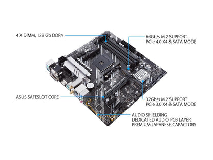 ASUS Prime B550M-A WiFi AMD AM4 (3rd Gen Ryzen) Micro ATX Motherboard (PCIe 4.0, WiFi 6, ECC Memory, 1Gb LAN, HDMI 2.1/D-Sub, 4K@60HZ, Addressable Gen 2 RGB Header and Aura Sync)