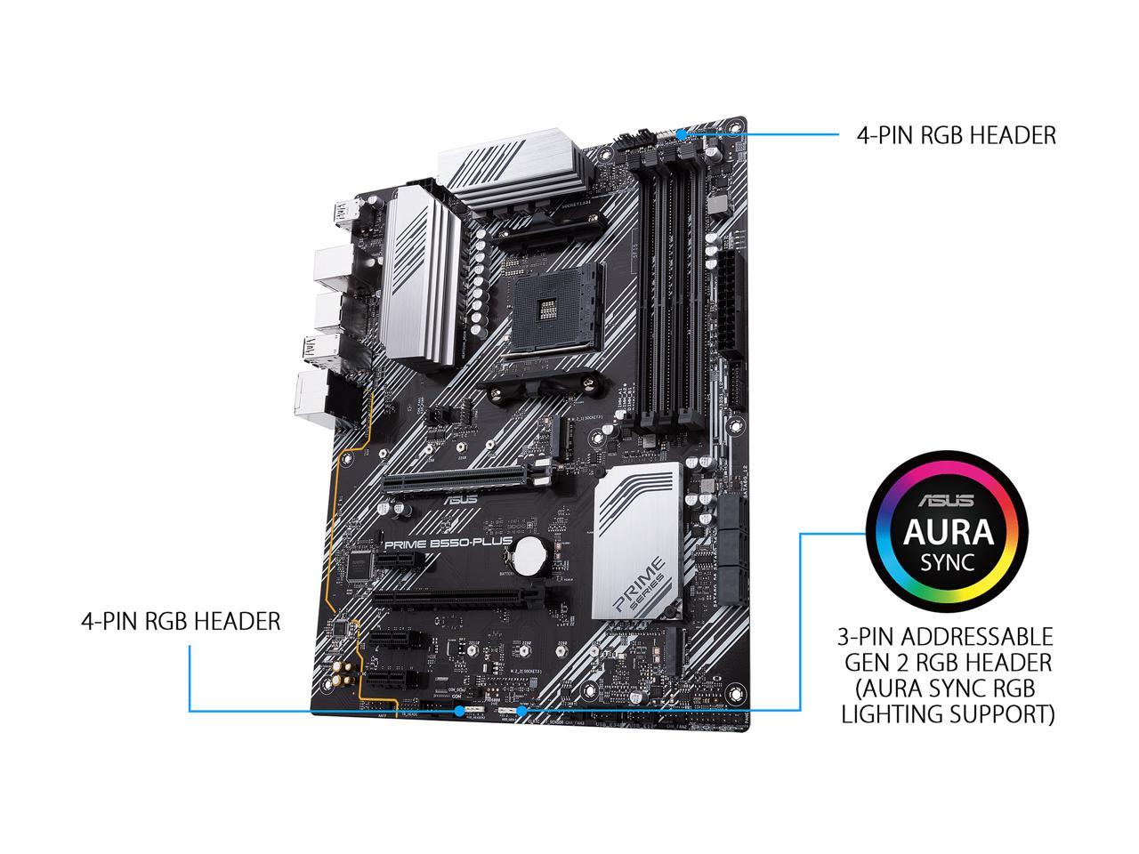 ASUS PRIME B550-PLUS AM4 AMD B550 SATA 6Gb/s ATX AMD Motherboard