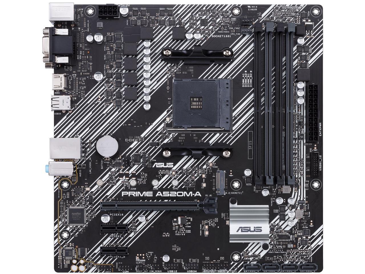 ASUS PRIME A520M-A/CSM AM4 AMD A520 SATA 6Gb/s Micro ATX AMD Motherboard