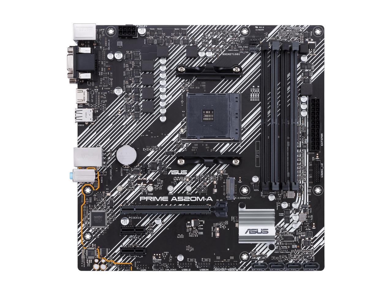 ASUS PRIME A520M-A/CSM AM4 AMD A520 SATA 6Gb/s Micro ATX AMD Motherboard