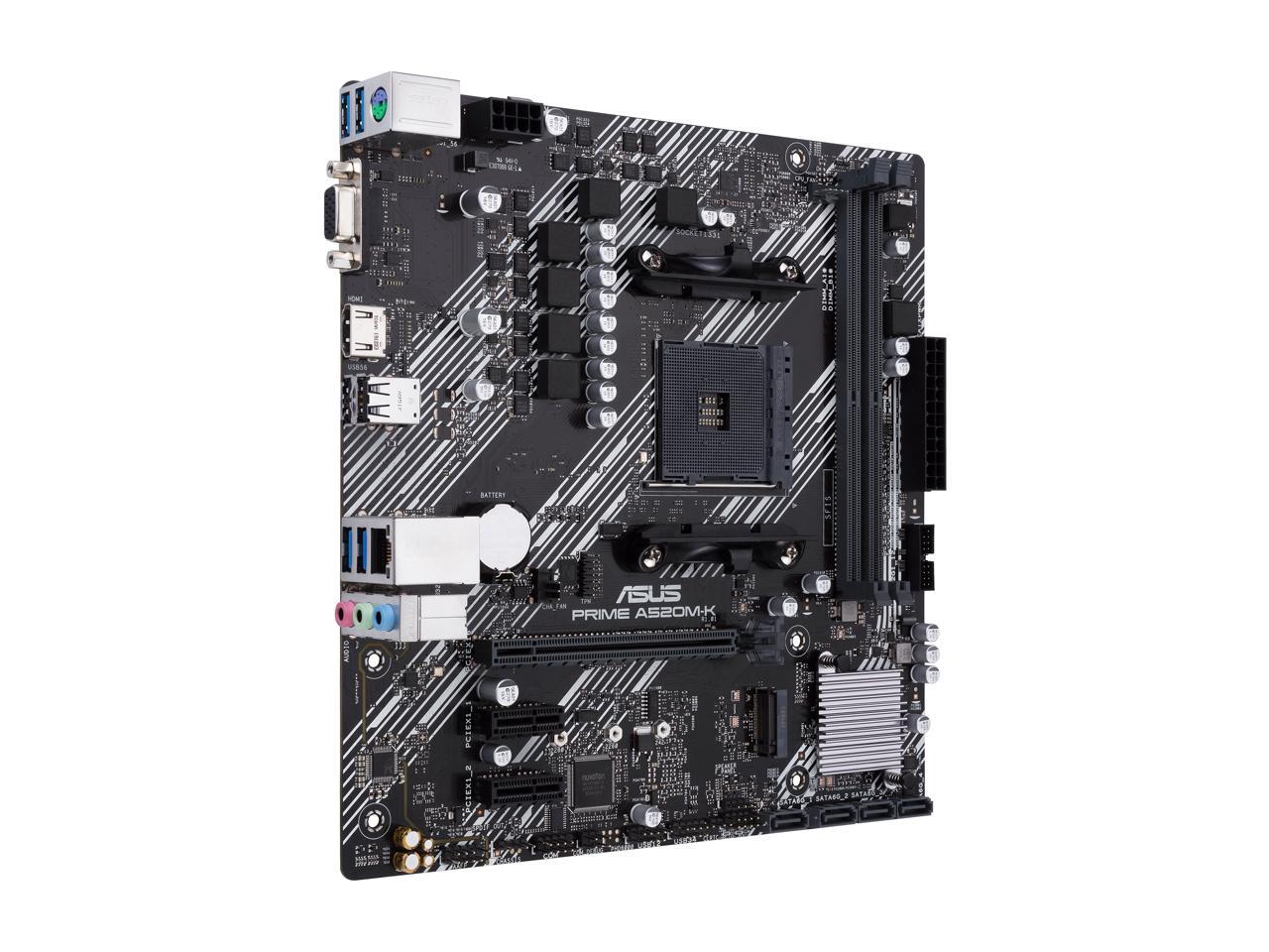 ASUS PRIME A520M-K AM4 AMD A520 SATA 6Gb/s Micro ATX AMD Motherboard