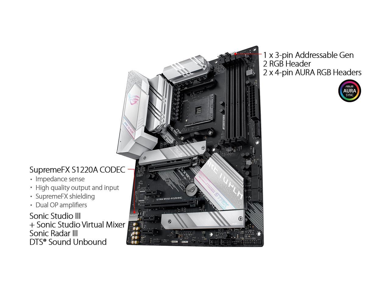 ASUS ROG STRIX B550-A GAMING AM4 AMD B550 SATA 6Gb/s ATX AMD Motherboard