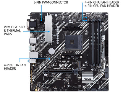 ASUS Prime B450M-A II AM4 AMD B450 SATA 6Gb/s Micro ATX AMD Motherboard