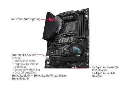 ASUS ROG Strix B450-F Gaming II AMD AM4 (3rd Gen Ryzen) ATX Gaming Motherboard (8+4 Power Stages, HDMI 2.0b/DP, 2 x PCIe 3.0 x16, USB 3.2 Gen 2 Type A, USB Type-C, BIOS FlashBack, 256MB BIOS Flash ROM, AI Noise Canceling Microphone)