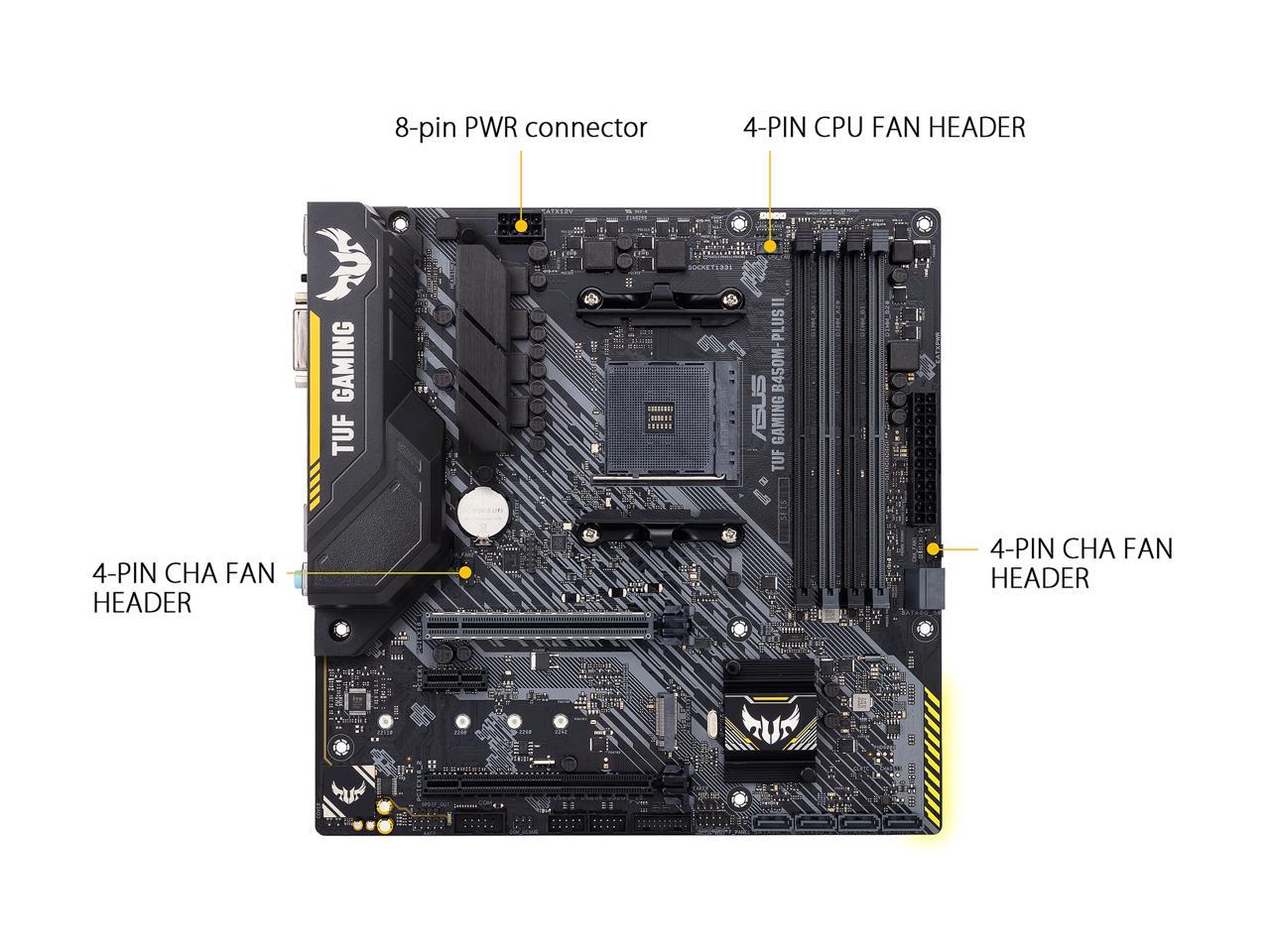 ASUS TUF GAMING B450M-PLUS II AM4 AMD B450 SATA 6Gb/s Micro ATX AMD Motherboard