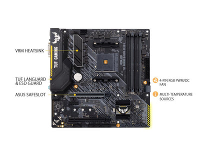 ASUS TUF GAMING B450M-PLUS II AM4 AMD B450 SATA 6Gb/s Micro ATX AMD Motherboard
