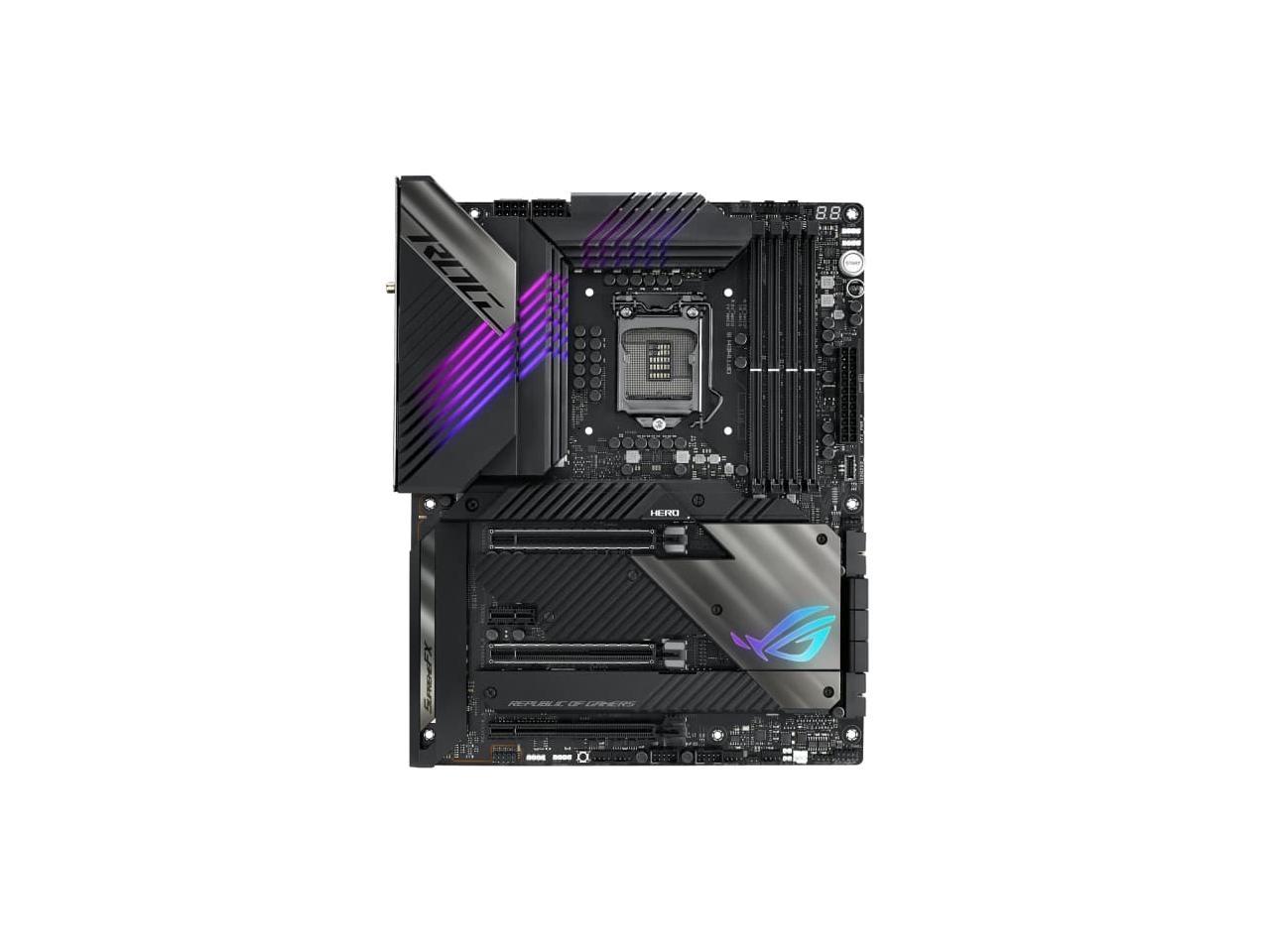 ASUS ROG Maximus XIII Hero (WiFi 6E) Z590 LGA 1200 (Intel 11th/10th Gen) ATX Gaming Motherboard (PCIe 4.0, 14+2 Power Stages, DDR4 5333+, Dual 2.5Gb LAN, Thunderbolt 4 Onboard, Bluetooth v5.2, Quad M.2/NVMe SSD, Aura RGB Lighting)