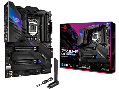 ASUS ROG Strix Z590-E Gaming WiFi 6E LGA 1200 (Intel 11th/10th Gen) ATX Gaming Motherboard (PCIe 4.0, 14+2 Power Stages, DDR4 5333+, Dual Intel 2.5 Gb LAN, Bluetooth v5.2, 4 x M.2/NVMe SSD and AURA RGB Lighting)