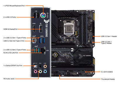 ASUS TUF GAMING Z590-PLUS LGA 1200 Intel Z590 SATA 6Gb/s ATX Intel Motherboard