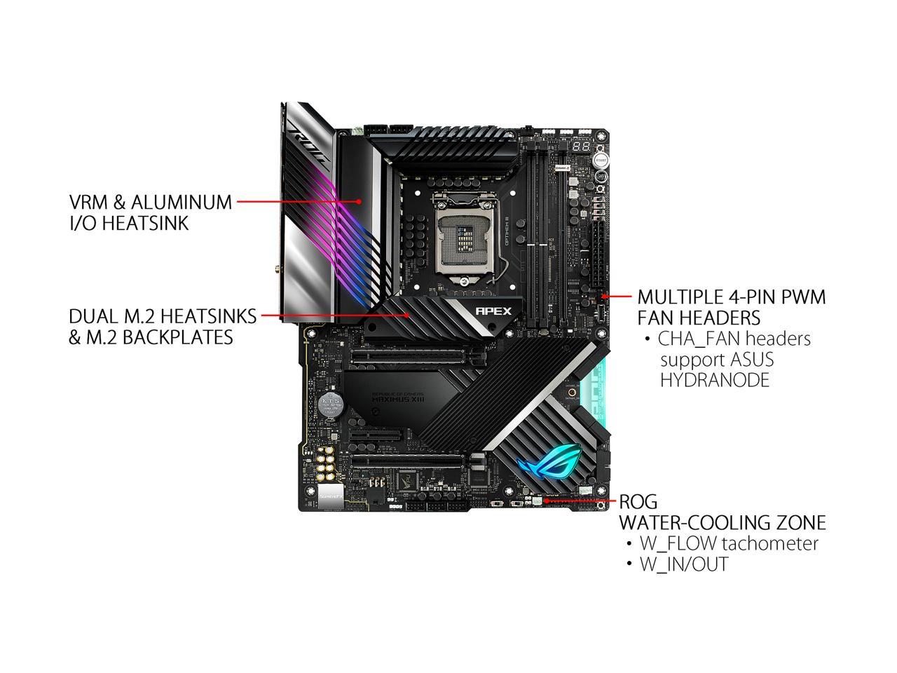 ASUS ROG Maximus XIII Apex (WiFi 6E) Z590 LGA 1200 (Intel 11th/10th Gen) ATX Gaming Motherboard (PCIe 4.0, 18 Power Stages, Intel 2.5 Gb Ethernet, 4 x M.2, USB 3.2 Gen 2x2, Aura Sync RGB)