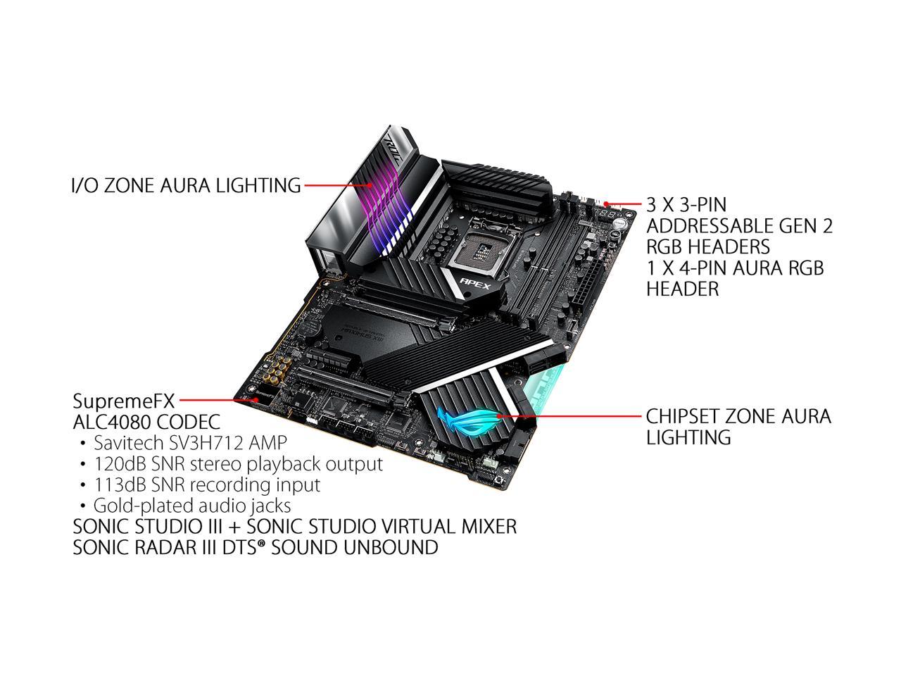 ASUS ROG Maximus XIII Apex (WiFi 6E) Z590 LGA 1200 (Intel 11th/10th Gen) ATX Gaming Motherboard (PCIe 4.0, 18 Power Stages, Intel 2.5 Gb Ethernet, 4 x M.2, USB 3.2 Gen 2x2, Aura Sync RGB)