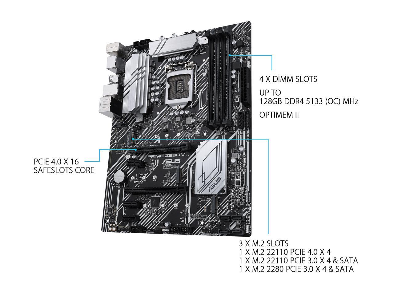 ASUS PRIME Z590-V LGA 1200 Intel Z590 SATA 6Gb/s ATX Intel Motherboard