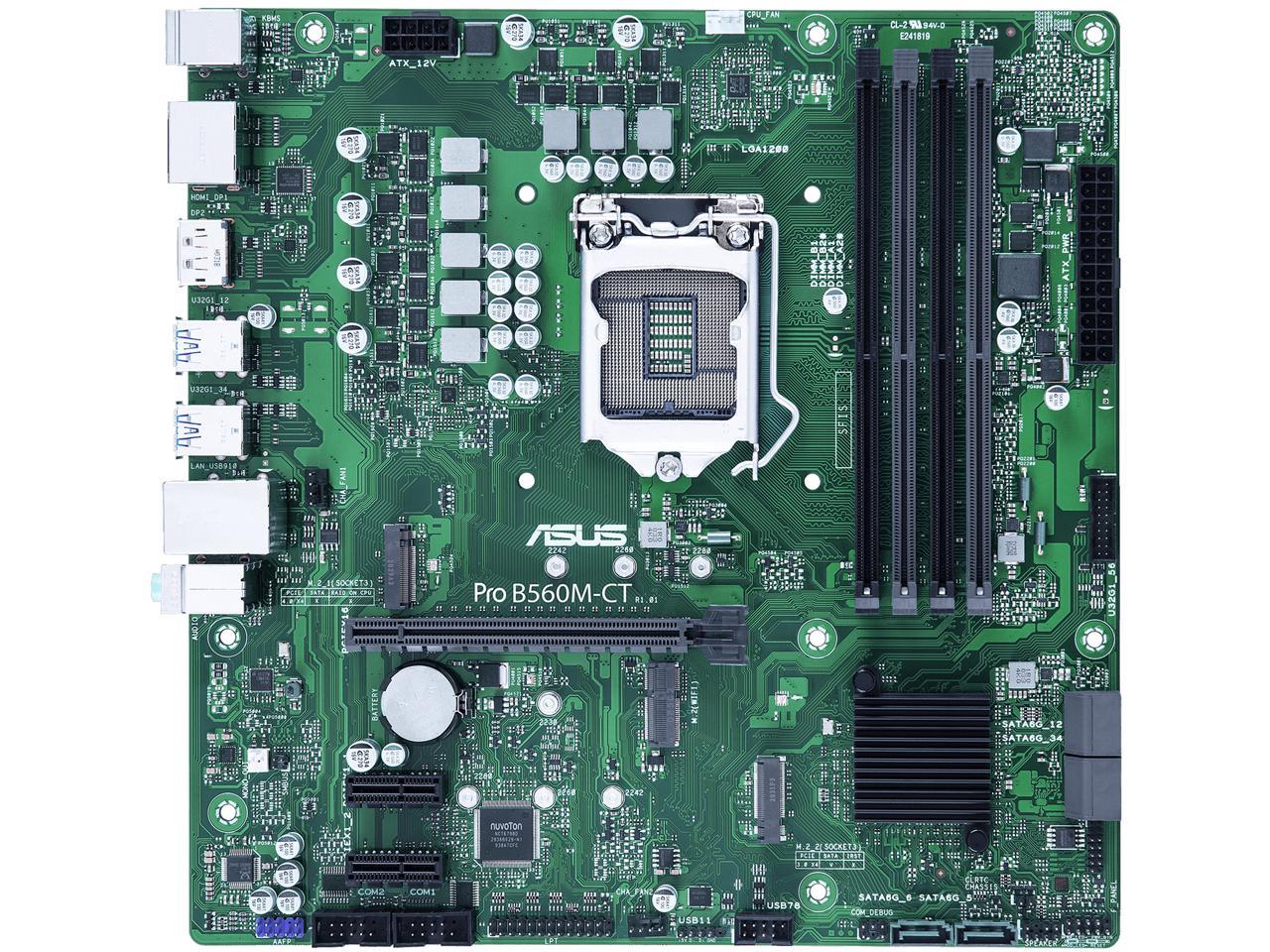 ASUS PRO B560M-CT/CSM LGA 1200 Intel B560 SATA 6Gb/s Micro ATX Intel Motherboard