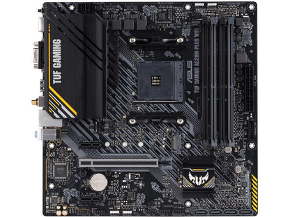 ASUS TUF Gaming A520M-PLUS (WiFi) AMD AM4 (3rd Gen Ryzen™) microATX Gaming Motherboard (M.2 Support, 802.11ac Wi-Fi, DisplayPort, HDMI, D-Sub, USB 3.2 Gen 1 Type-A and Aura Addressable Gen 2 headers)