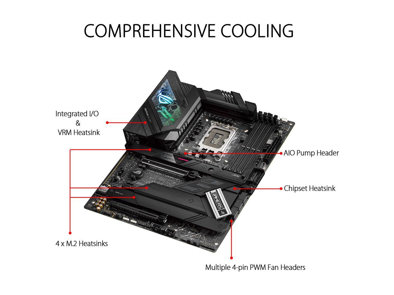 ASUS ROG Strix Z690-F Gaming WiFi 6E LGA 1700(Intel® 12th&13th Gen) ATX gaming motherboard(PCIe 5.0, DDR5,16+1 power stages,2.5 Gb LAN,Bluetooth v5.2,Thunderbolt 4,4xM.2/NVMe SSD and Front panel USB 3.2 Gen 2x2 Type-C connector)