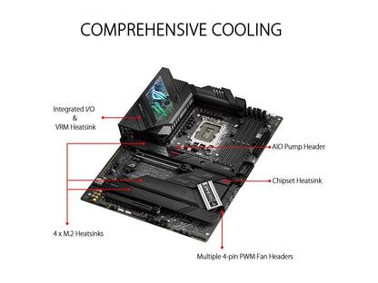 ASUS ROG Strix Z690-F Gaming WiFi 6E LGA 1700(Intel® 12th&13th Gen) ATX gaming motherboard(PCIe 5.0, DDR5,16+1 power stages,2.5 Gb LAN,Bluetooth v5.2,Thunderbolt 4,4xM.2/NVMe SSD and Front panel USB 3.2 Gen 2x2 Type-C connector)