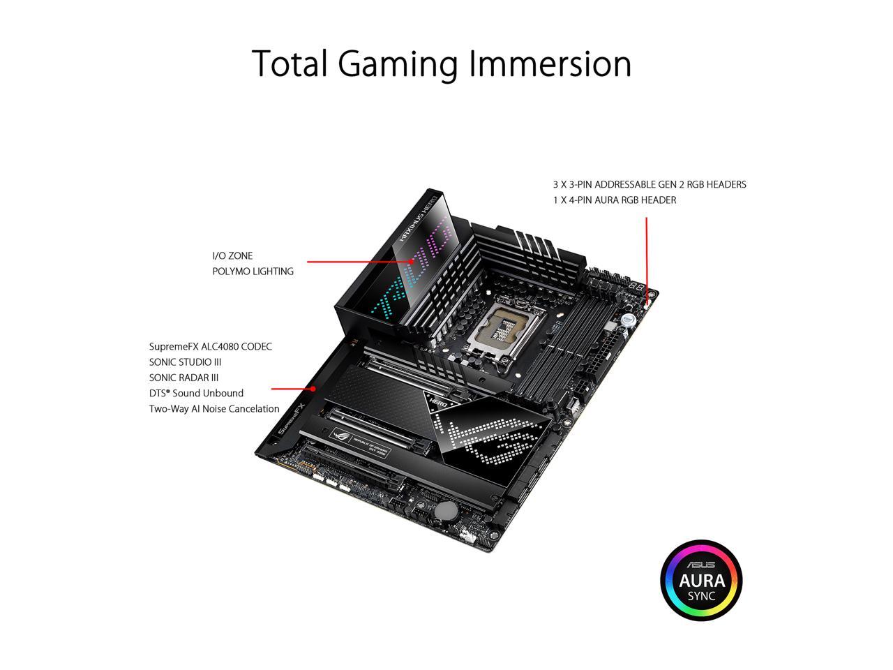 ASUS ROG Maximus Z690 Hero(WiFi 6E) LGA 1700(Intel®12th&13th Gen) ATX gaming motherboard(PCIe 5.0,DDR5, 20+1 90A power stages,2.5Gb LAN,Bluetooth V5.2,2x Thunderbolt 4 ports,5xM.2/NVMe SSD,Front panel USB 3.2 Gen 2x2 Type-C connector)