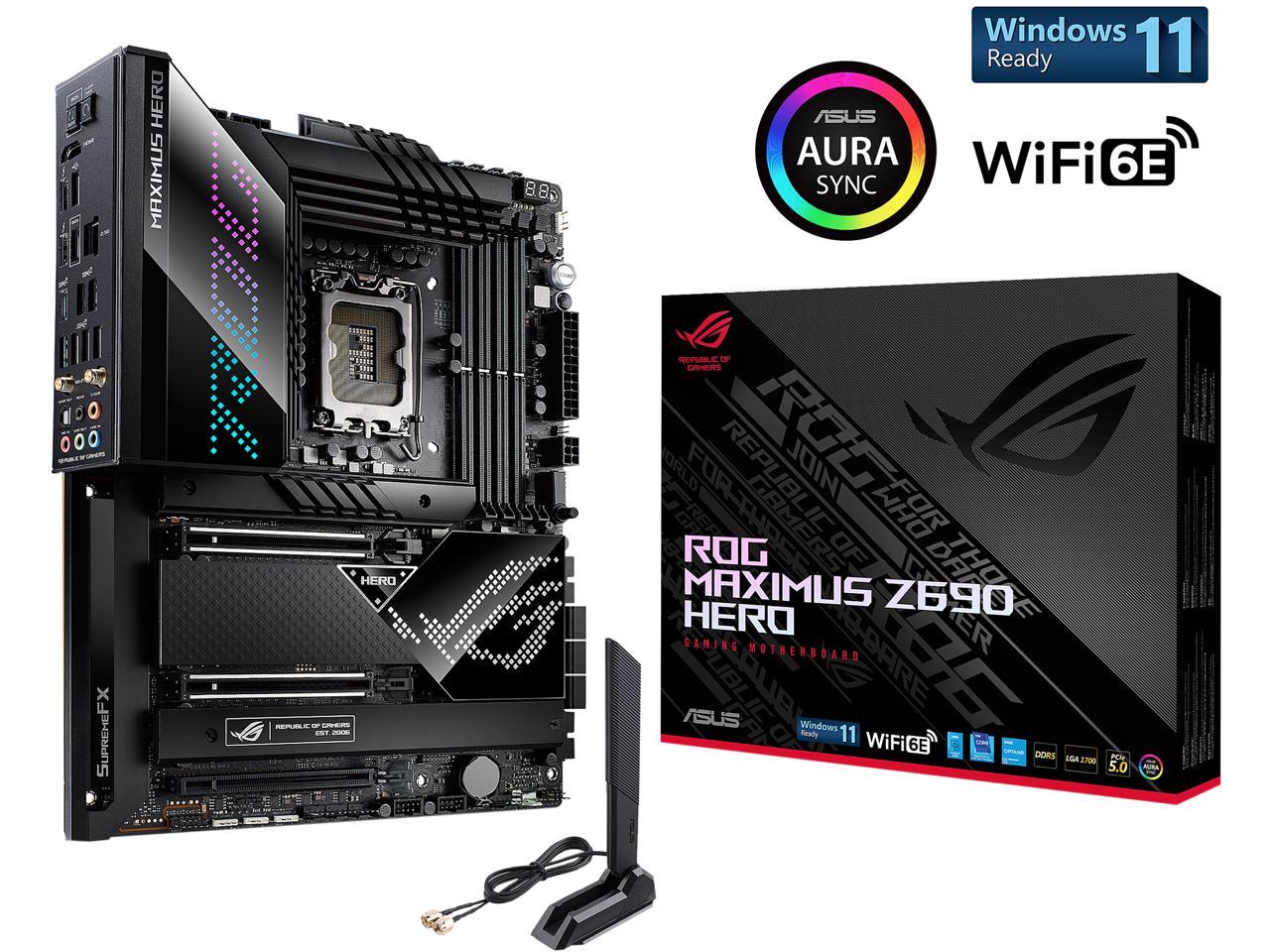 ASUS ROG Maximus Z690 Hero(WiFi 6E) LGA 1700(Intel®12th&13th Gen) ATX gaming motherboard(PCIe 5.0,DDR5, 20+1 90A power stages,2.5Gb LAN,Bluetooth V5.2,2x Thunderbolt 4 ports,5xM.2/NVMe SSD,Front panel USB 3.2 Gen 2x2 Type-C connector)