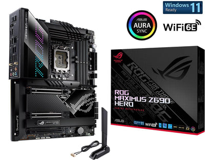 ASUS ROG Maximus Z690 Hero(WiFi 6E) LGA 1700(Intel®12th&13th Gen) ATX gaming motherboard(PCIe 5.0,DDR5, 20+1 90A power stages,2.5Gb LAN,Bluetooth V5.2,2x Thunderbolt 4 ports,5xM.2/NVMe SSD,Front panel USB 3.2 Gen 2x2 Type-C connector)