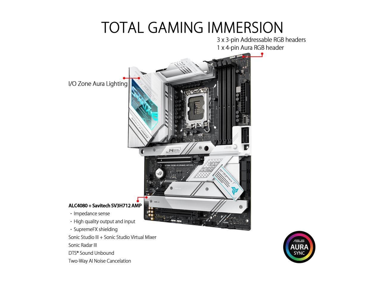 ASUS ROG Strix Z690-A Gaming WiFi D4 LGA 1700(Intel® 12th&13th Gen) ATX gaming motherboard(PCIe 5.0, DDR4,16+1 power stages,WiFi 6,Intel 2.5 Gb LAN,Bluetooth v5.2,Thunderbolt 4,4xM.2/NVMe SSD and Front panel USB 3.2 Gen 2x2 Type-C connector