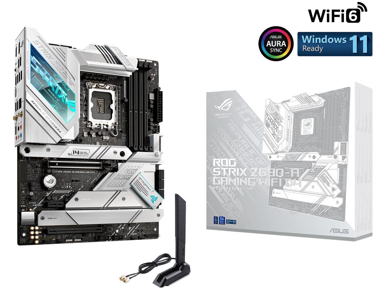 ASUS ROG Strix Z690-A Gaming WiFi D4 LGA 1700(Intel® 12th&13th Gen) ATX gaming motherboard(PCIe 5.0, DDR4,16+1 power stages,WiFi 6,Intel 2.5 Gb LAN,Bluetooth v5.2,Thunderbolt 4,4xM.2/NVMe SSD and Front panel USB 3.2 Gen 2x2 Type-C connector