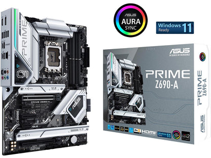 ASUS Prime Z690-A LGA 1700(Intel®12th&13th) ATX motherboard (16+1 DrMOS,PCIe 5.0,DDR5,4x M.2, Intel® 2.5 Gb LAN,USB 3.2 Gen 2 front panel Type-C,Thunderbolt™ 4,Aura Sync RGB lighting)